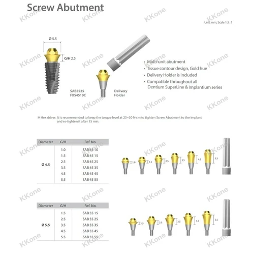 Imagen 2 del producto Nuevo 10 juegos de muelas multiunidad para implante Dental, aptas para sistema Dentium, accesorio para clínica Dental, muelas de múltiples unidades
