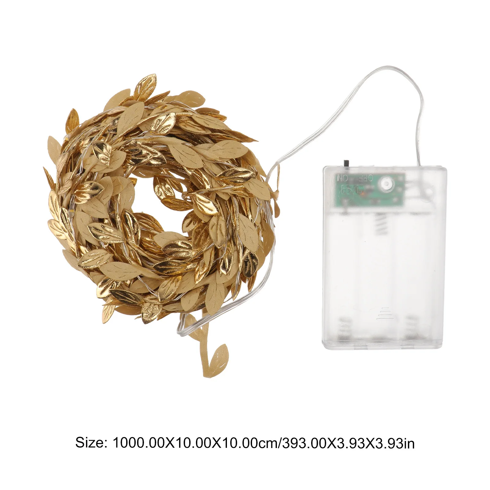 1 pz decorazione natalizia LED foglia rattan luce da giardino alimentata luce a corda dorata per festival recinzione patio cortile esterno