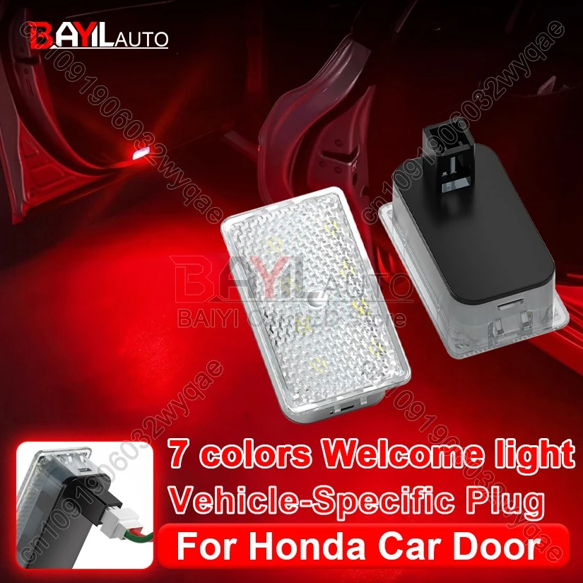 

For Honda door welcome light Plug & play door opening lighting 7-color dynamic warning atmosphere light Car interior Accessories