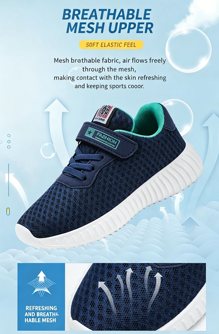 Atmungsaktive, leichte Sommer-Sneaker für Kinder, Jungen, Outdoor-Laufschuhe für Sport und Tennis, Größe 28–39 – Detail 3