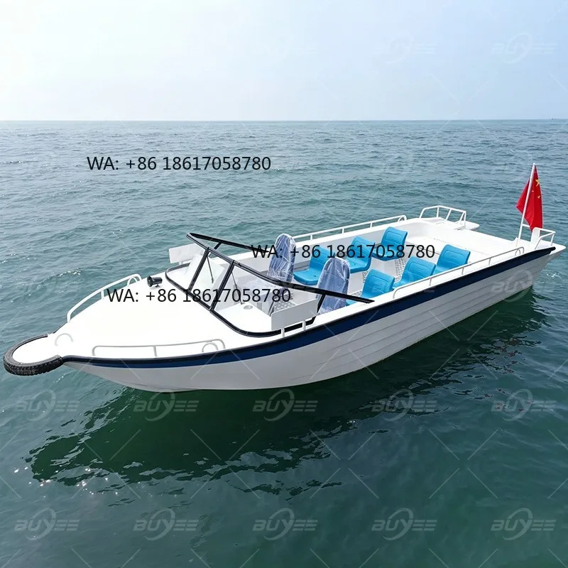 Commercial Luxury Yacht 25Ft/7.5M Aluminum Boat 14-Seater Outboard Engine High Speed Cruising Fishing Boat