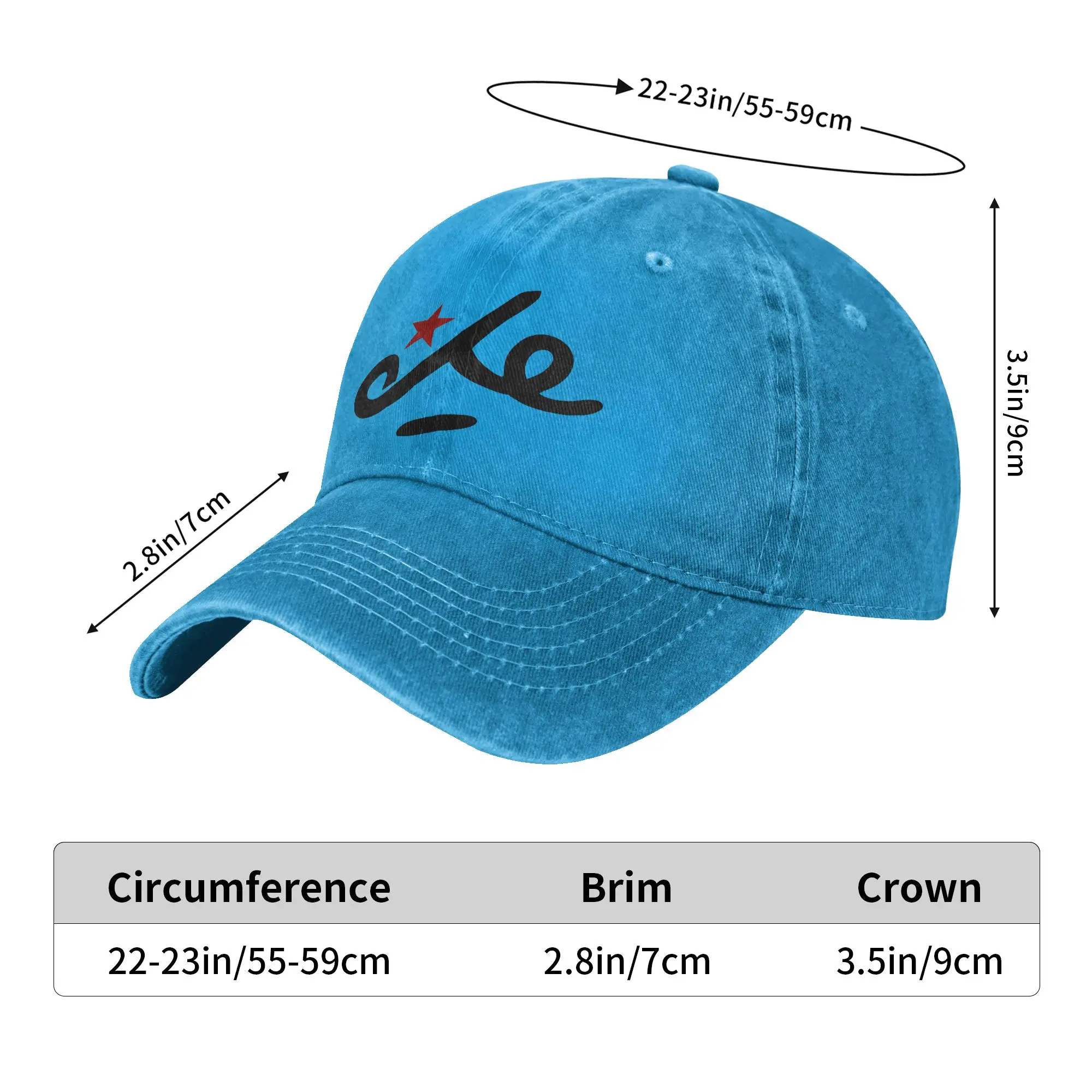 Unisex Che Guevara Signature  Print Hats Vintage Distressed Denim Washed  Baseball Cap Adjustable