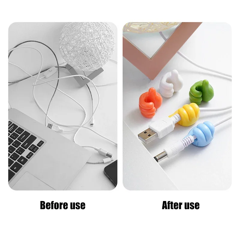 6/10Pcs Creative Silicone Thumb Wall Hook Self-Adhesive Thumb Key Hanger Hook Home Data Cable Clip Wire Desk Organizer Storage