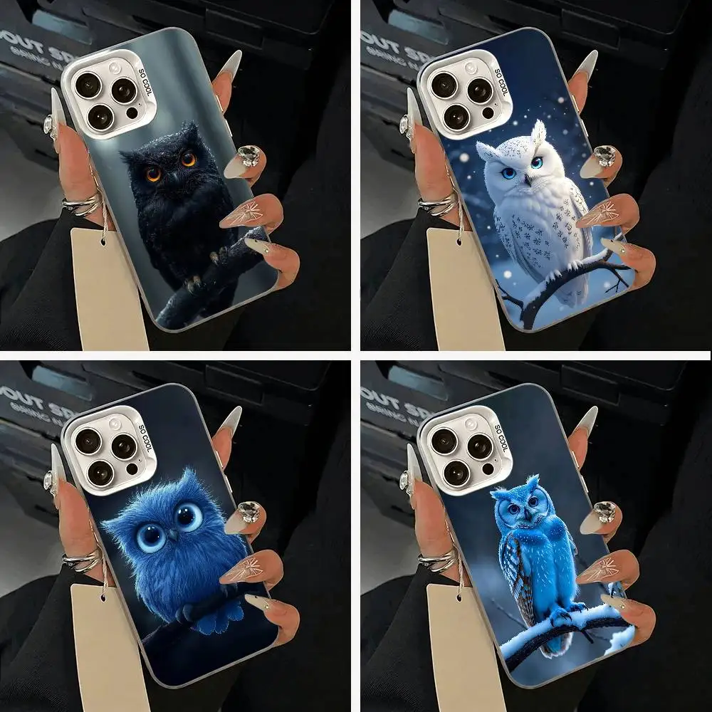

Cute owl pattern Phone Case For IPhone 17 Air 16 15 14 13 12 11 Pro Max White Sliver Hard Cover