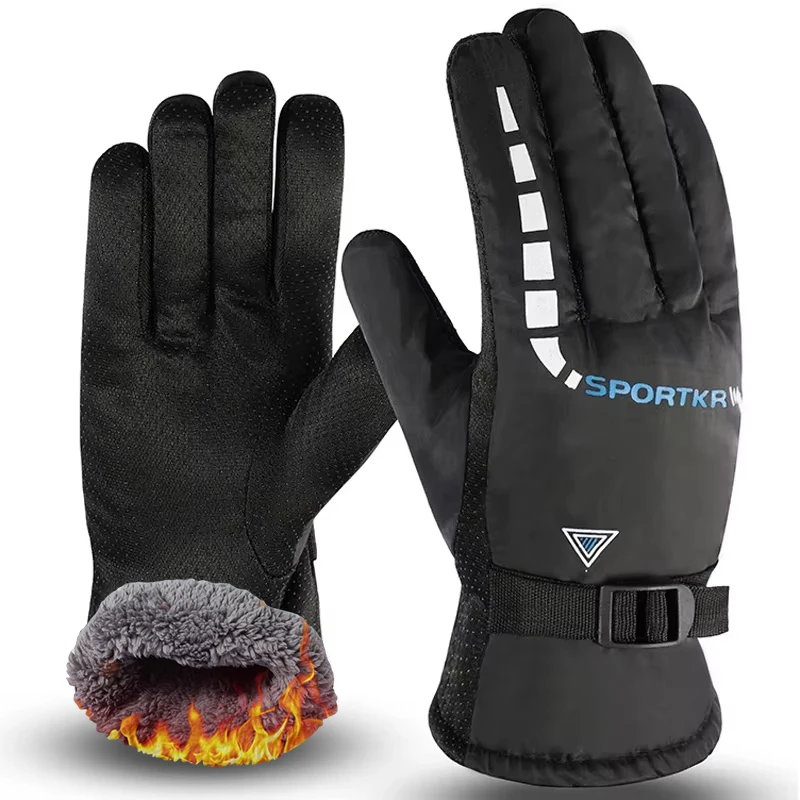 Warm Cycling Gloves Winter Waterproof Antislip Outdoor Sports Gloves Men Women Cycling Ski Riding Warm Gloves Moto Equipments