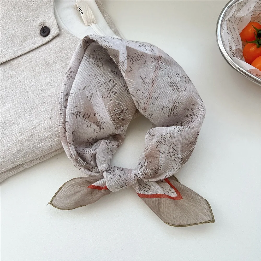 

Ретро-платок с узором кешью, маленький квадратный платок с цветочным принтом, шелковый платок, повязка для волос, повязка на голову, хлопково-льняные платки с принтом, для улицы