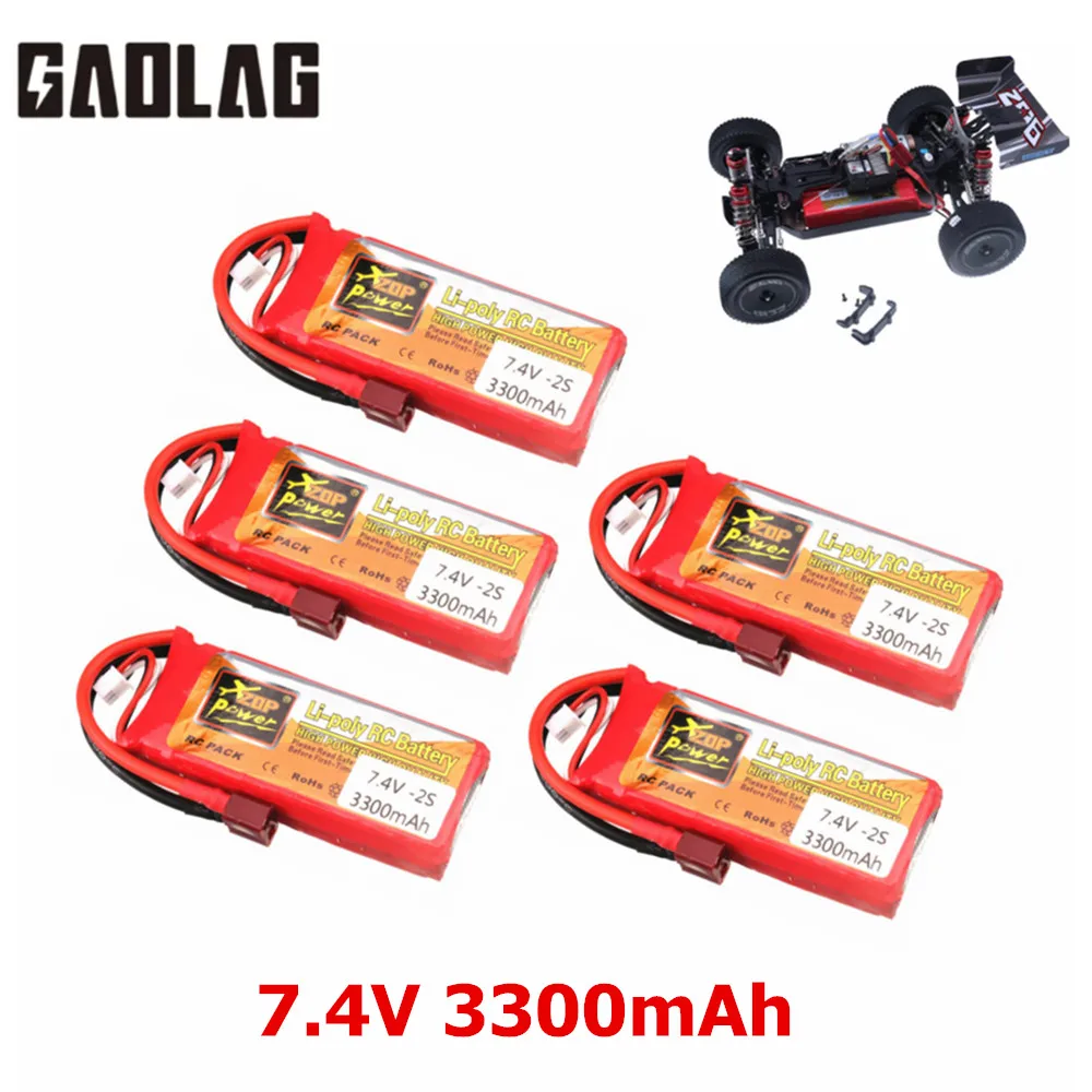 Bateria Lipo 7,4 V do WLtoys 144001   2.4G Racing RC akumulator samochodowy części zamienne 2S 7.4V 3300mAh akumulator Lipo dla Wltoys 12428 1-5