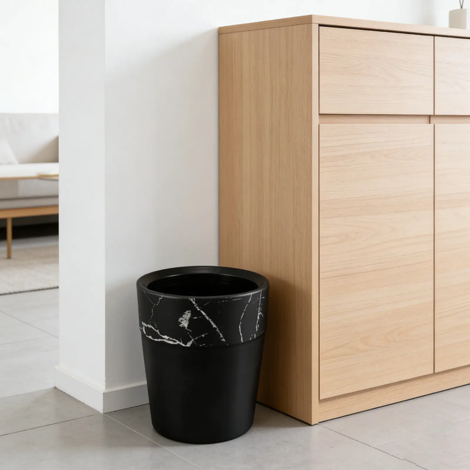 

Large Capacity 13 Gallon Touch Trash Can Stainless Steel Body with Quiet Close Lid Odor Seal for Indoor Outdoor