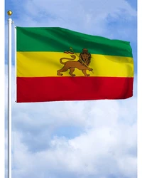 2×3FT Äthiopien 1897 – 1974 Jüdah-Löwenflagge, bedrucktes Polyester-Banner-Wandteppich zur Dekoration