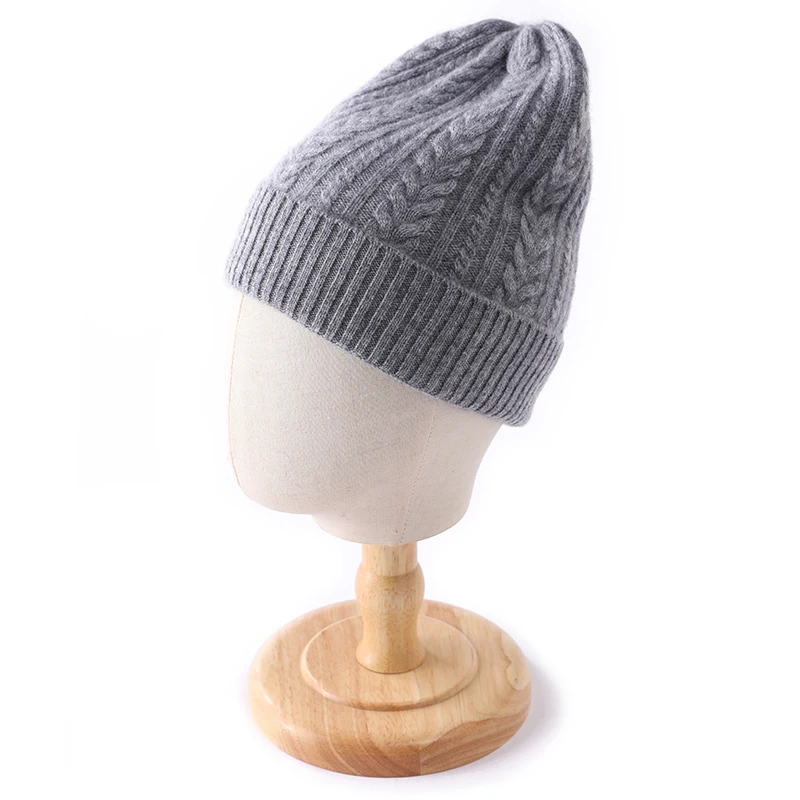 Women&Men Winter Hat 100% Pure Cashmere Knitted Bonnet Solid Fashion Y2K HipHop Street Skullies Cap Girl Boy Warm Ski Hat Unisex