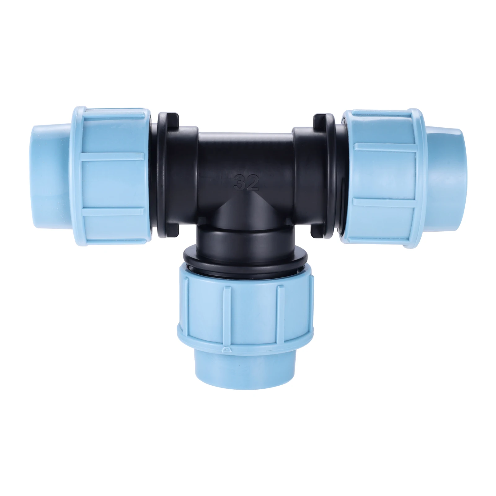 Plastic PE Water Pipe Quick Connection 1in(32) Equal Diameter Tee Connector IBC Water Tank Adapter Backyard Sink Drip Irrigation