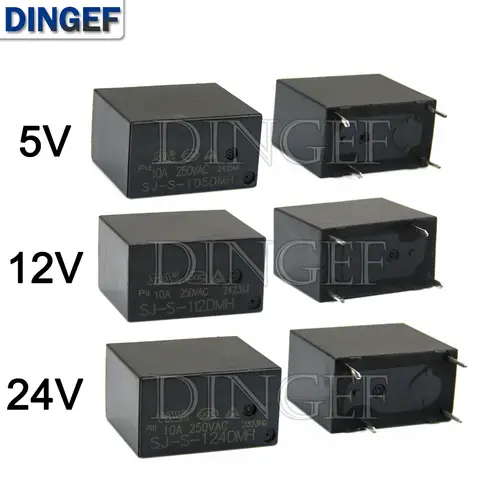 DMH SJ-S-105DMH SJ-S-112DMH SJ-S-124DMH, 정상 개방 릴레이, 5V, 12V, 24V, 10A, 250V, 4 핀, 4P, 로트당 5 개