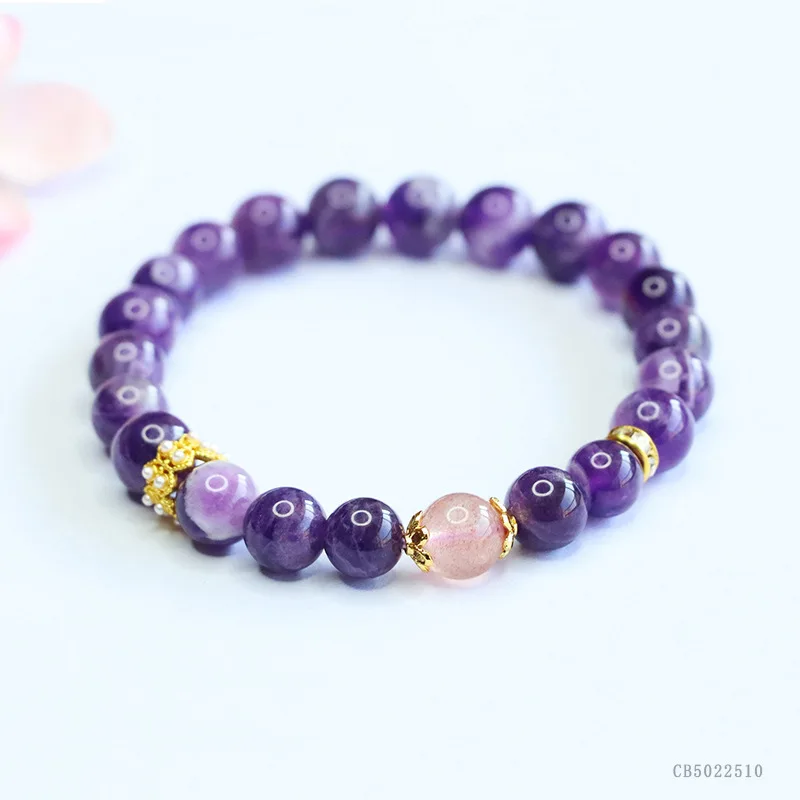 Juantong Natural Dreamy Amethyst Bracelet Strawberry Crystal Bracelet Blind Box S5022510