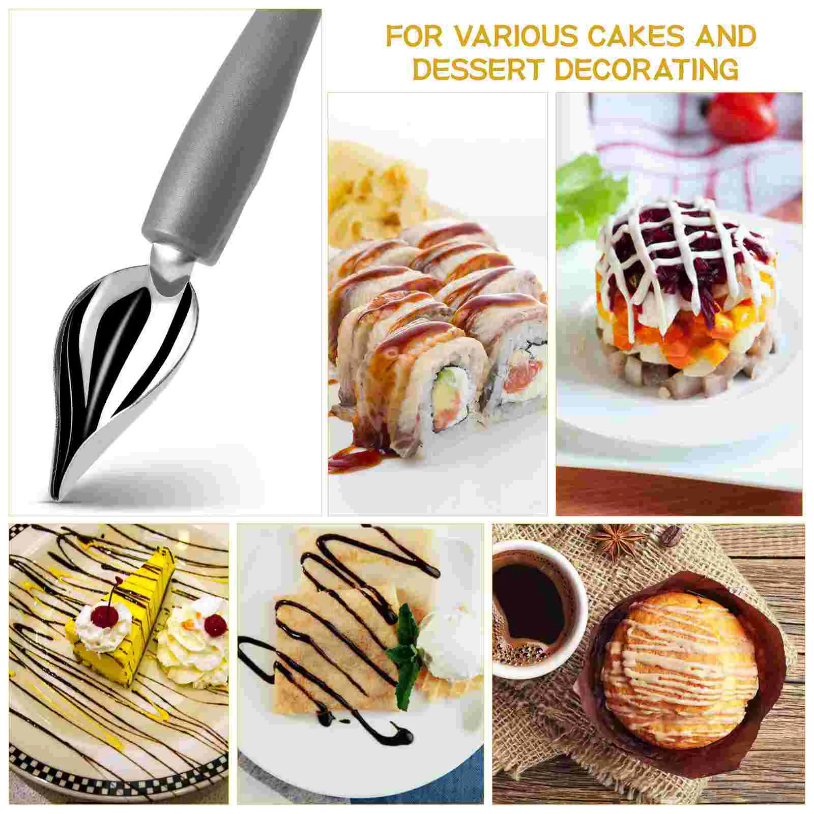 Piping Spoon DIY Chocolate Spoons Saucier Drizzle Culinary Dessert Decorating Tools Coffee Draw Multi-use Silverware