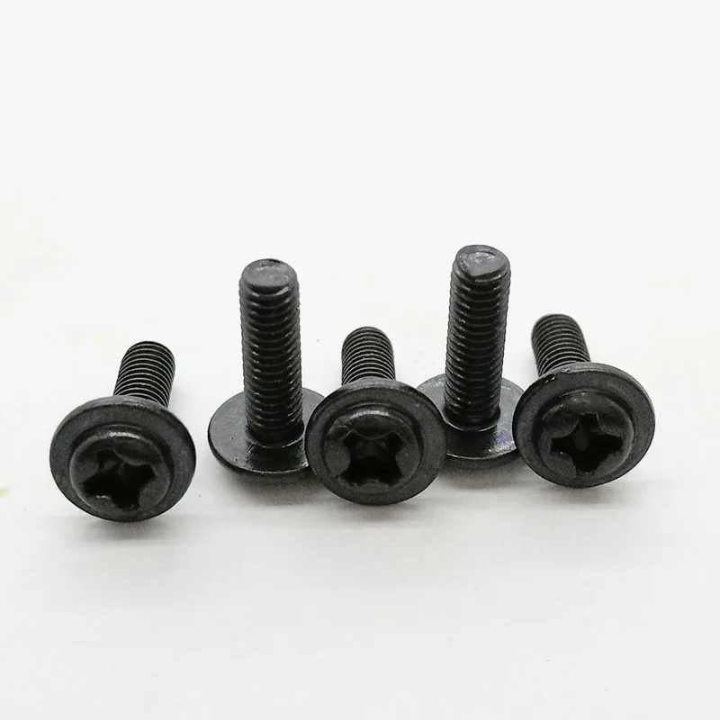 50Pcs M2 M2.5 M3 PWM DIN967 Black Pan Padded Screws Referral Computer Case Chassis Fixed Motherboard Screws With Pad