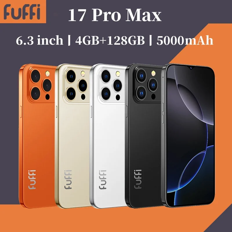 Global Vision i17 Pro Max Smartphone Android 12 4GB RAM 128GB ROM 6.3 Inch Phone 2280x1080HD 24+48MP 4G Network Mobile Phone