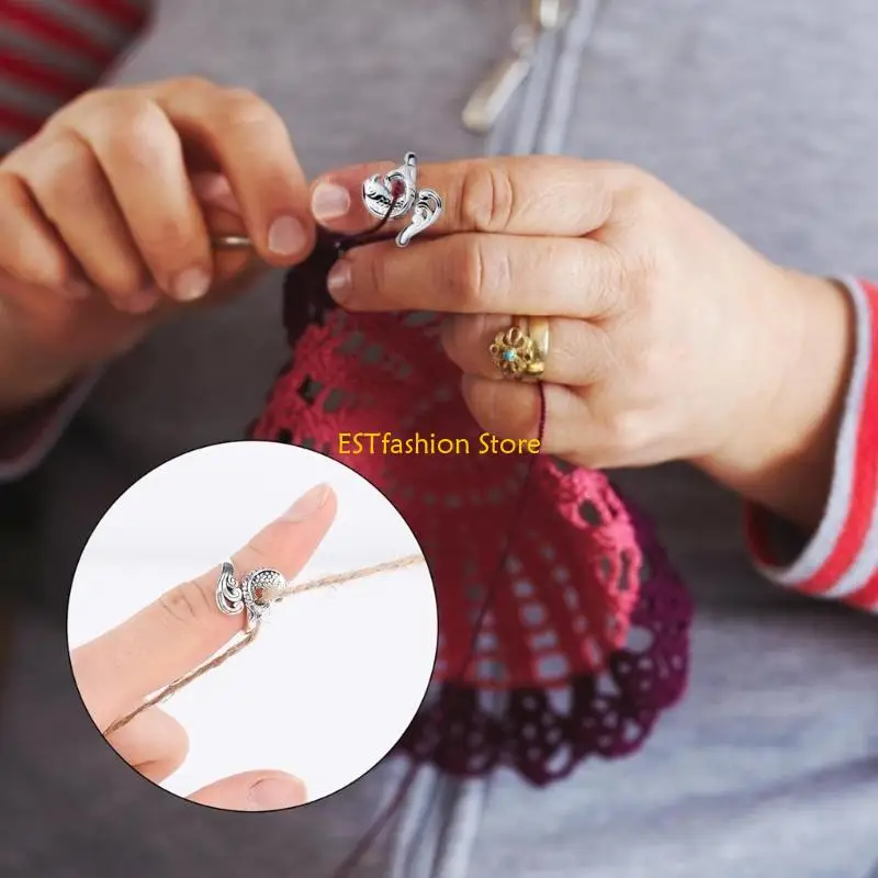 Y5GC 10pcs Crochet Rings Alloy Knitting Rings Yarn Guide Rings Hand Weaving Tools