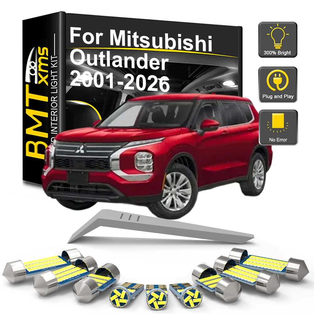 For Mitsubishi Outlander 1 2 3 4 I II III IV 2001- 2020 2021 2022 2023 2024 2025 2026, Auto LED Bulb Interior Dome Map Light Kit
