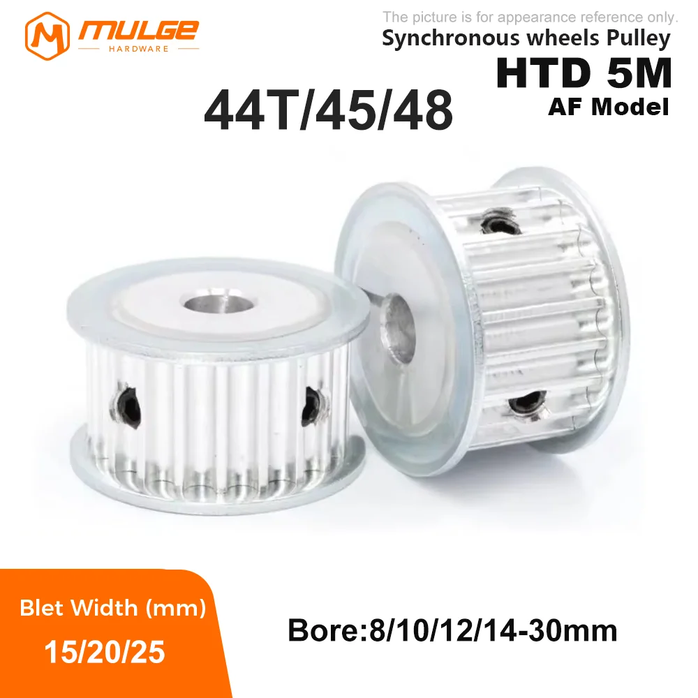 

HTD 5M 44T/45T/48Teeth Timing Pulley AF Type Bore 8mm-30mm Belt Width 15/20/26mm HTD 5M Synchronous wheel 44T/45T/46T