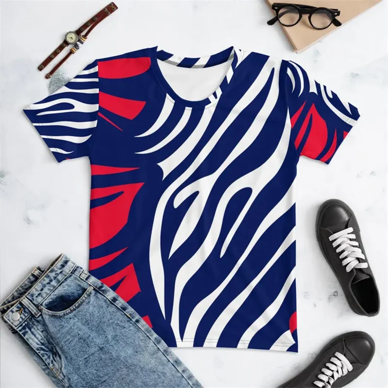 

Винтажная футболка в полоску для мужчин в горошек с принтом зебры и короткими рукавами, футболки в стиле хип-хоп, уличная абстрактная квадратная футболка