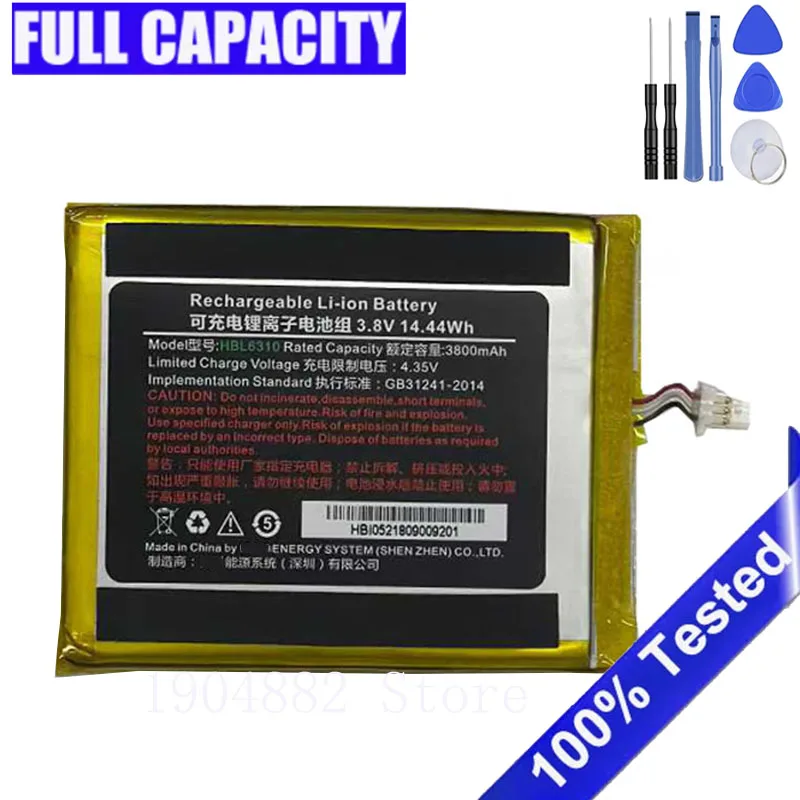 

Оригинальная батарея 3.8V 4000mAh HBL6310 для сканера UROVO i6310/B/C/M7, аккумулятор HBL6310