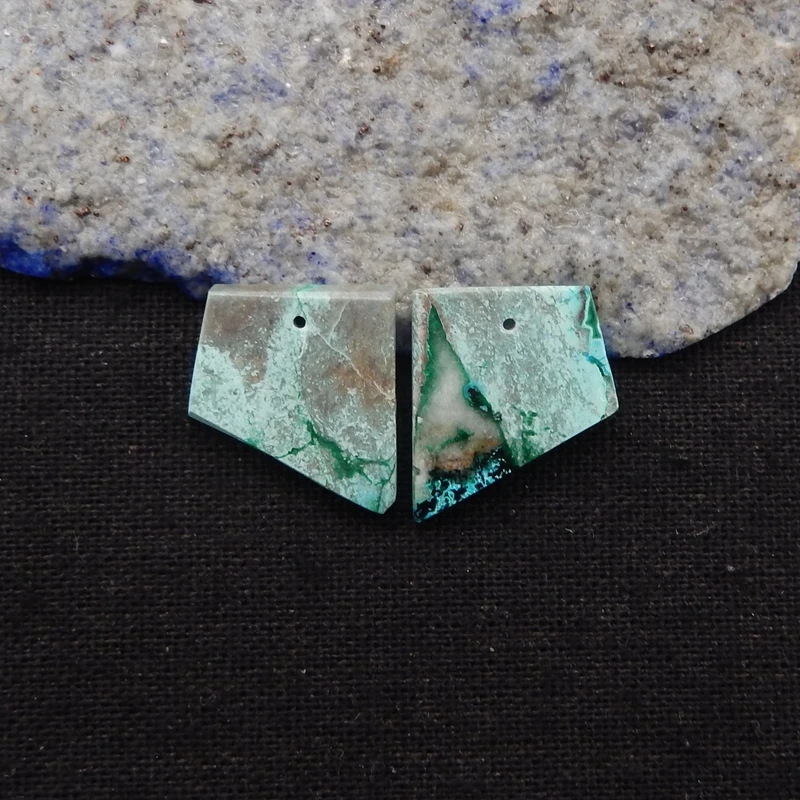 

Women's Trendy Geometric Shape Chrysocolla Earrings Natural Stone Beautiful Beads Jewelry