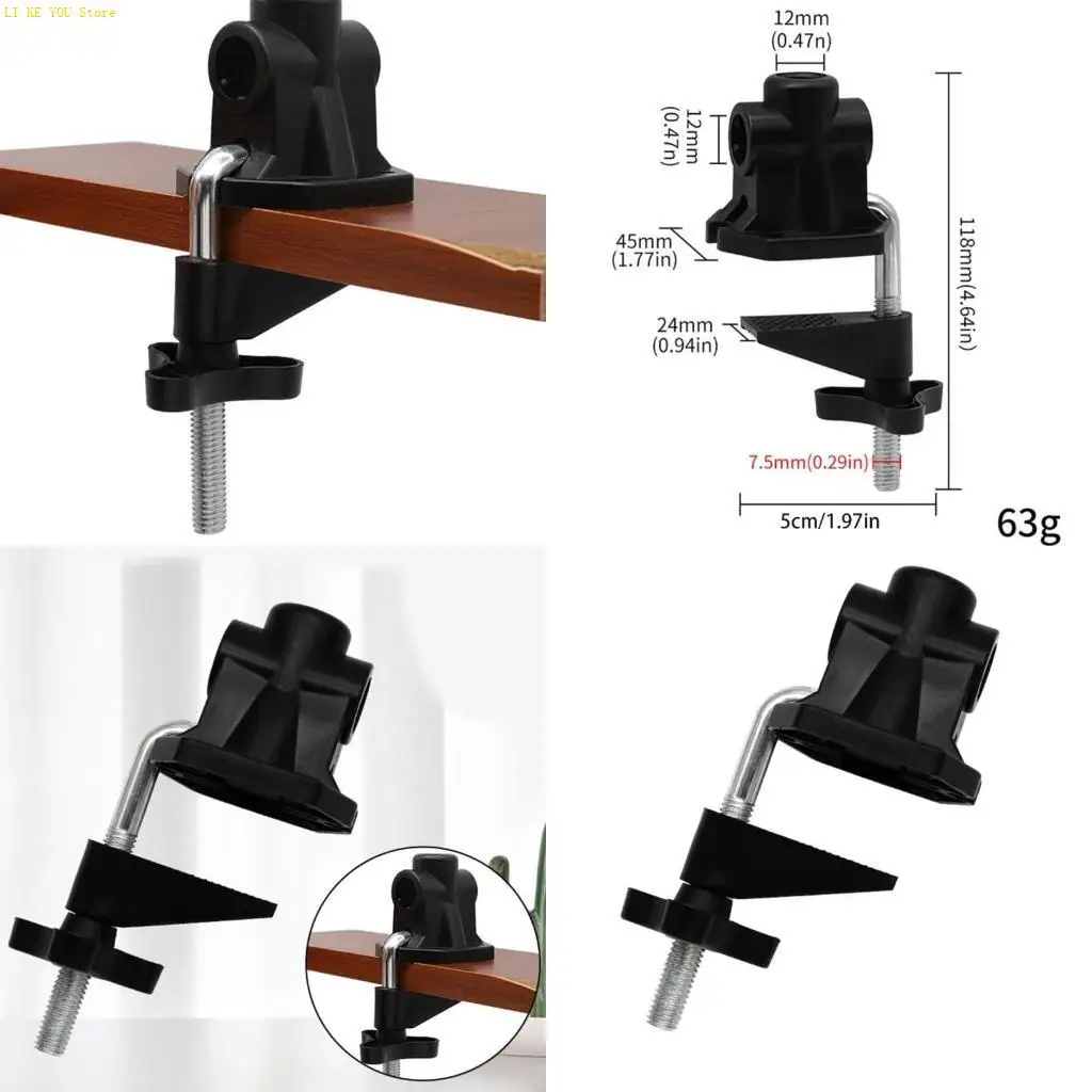 W3JE Desk Clip Hose Microphones Stand Base Metal Clip Cantilever Bracket Lamp Clamp