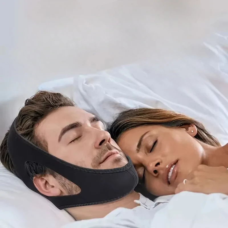 Correa de soporte para la barbilla antironquidos con protector bucal – Ayuda para dormir unisex para mejorar la respiración y la reducción de ronquidos Regalo ideal