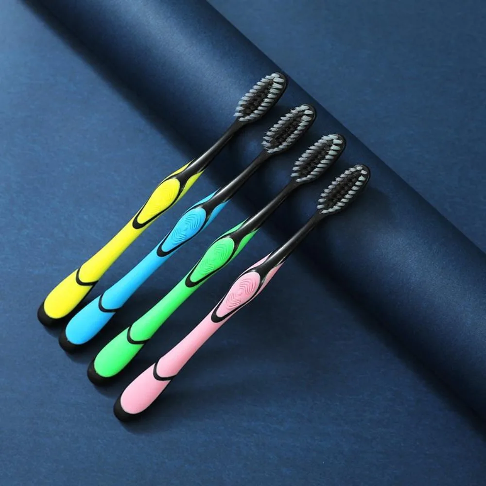Ultra Soft Bamboo Charcoal Toothbrush, Gum-Friendly Deep Clean Bristles Design, For Adults Daily Oral Care Home & Travel
