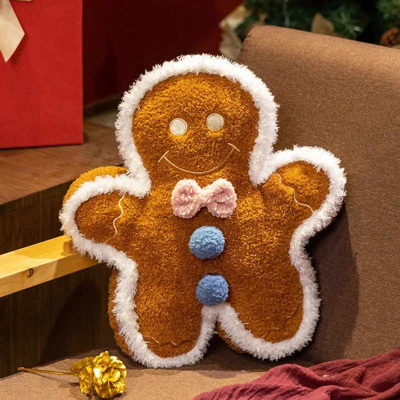 Hot Christmas Gingerbread Man Pillow Soft  Plush Toy Decoration Funny XMas  Plushie High Quality Christmas Birthday Gift Decor