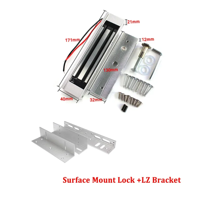 Waterproof 180KG 350LBS Holding Force Electric Magnetic Electromagnetic Lock for Access Control Out Swinging Door 12V DC
