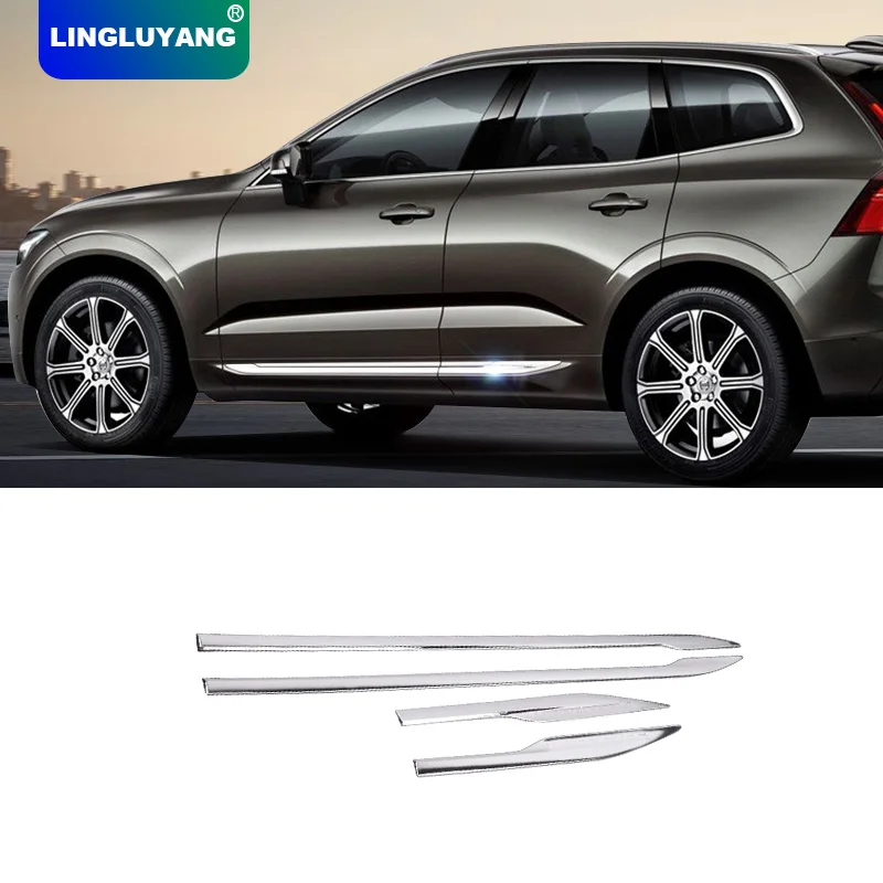 For volvo XC60 2018-2025 Chrome Side Door Body Molding Trim Strip Guard Sticker Exterior Car Accessories