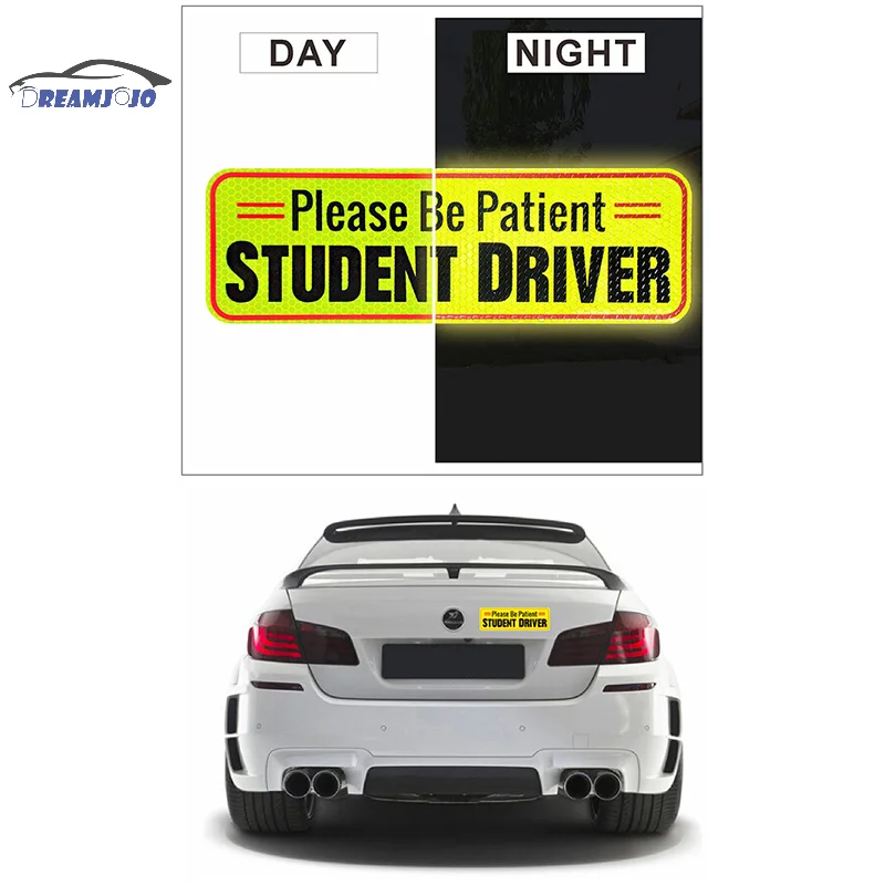 Novice Driver Magnets Car Reflective Stickers Adhesive Tape Night Reflective Car Warn Stickers New Driver Auto Accessories