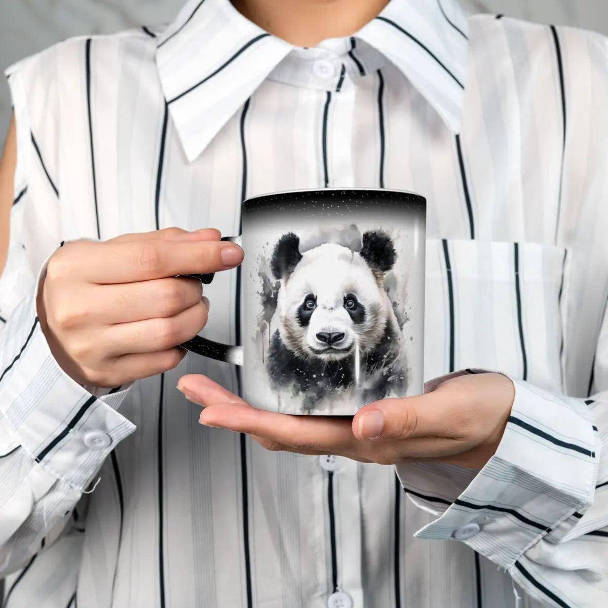 Cute Panda In White Background Mug Funny Ceramic Coffee Cups Tea Mugs Milk Cup Drinkware Gifts for Friends