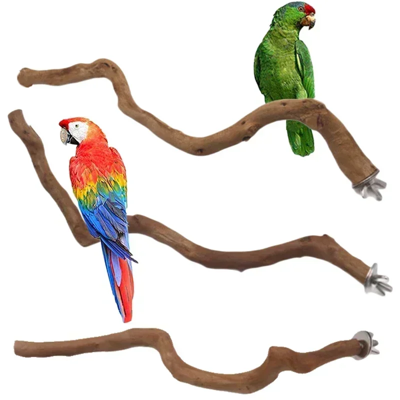 Standing Stick Stand Grape Wood Pole Bird Perch Natural Grape Bird Cage Perch For Parrot Cage Toy Birdcage Accessories