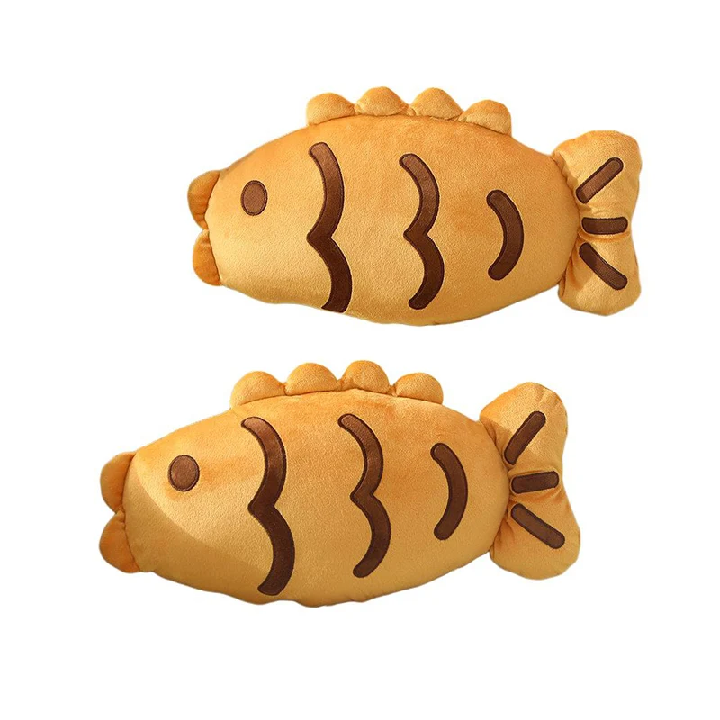 

40cm Brown Taiyaki Plush Pillow Stuffed Soft Fish Aquatic Animal Cushion Sofa Chair Decoration Gift