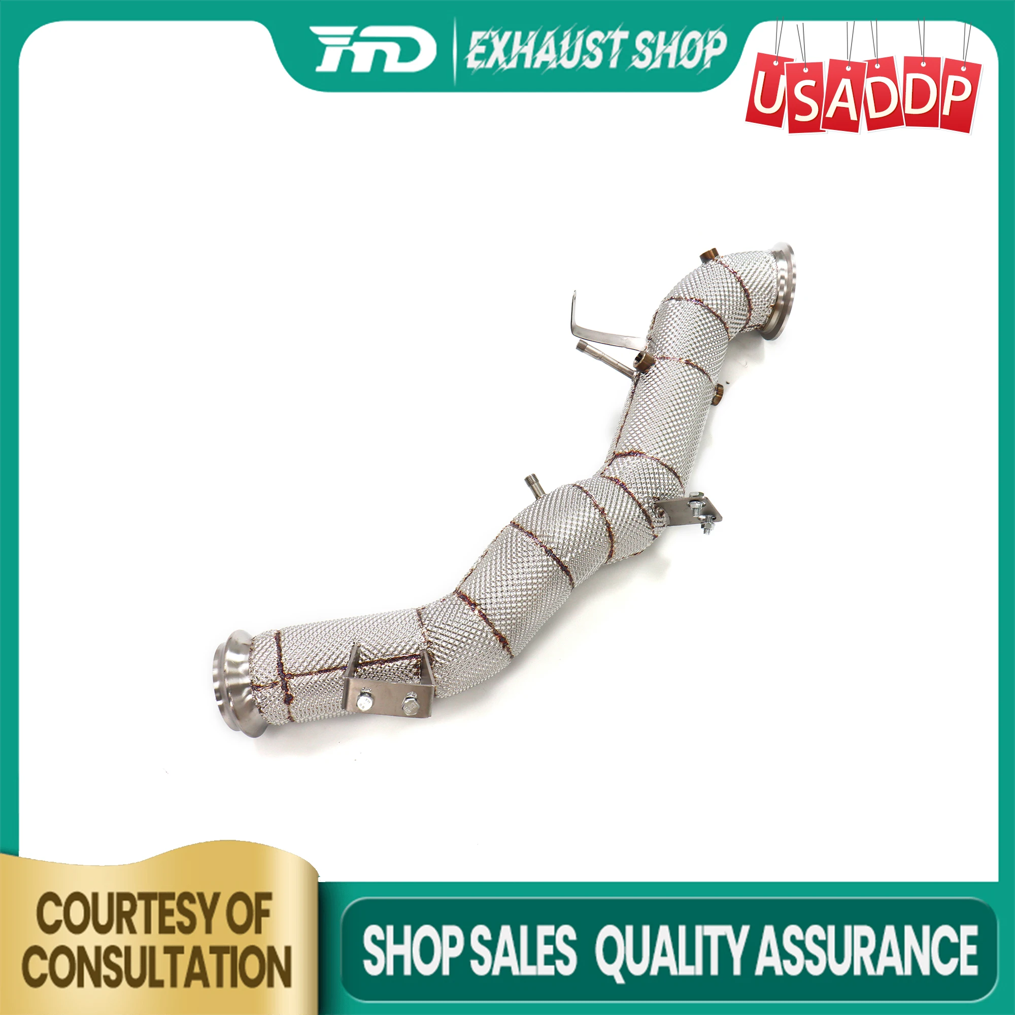 

HMD Downpipe for Mercedes Benz GLC43 2.0T 2024+ Stainless steel Exhaust system with Heat shield with Catalytic Converter