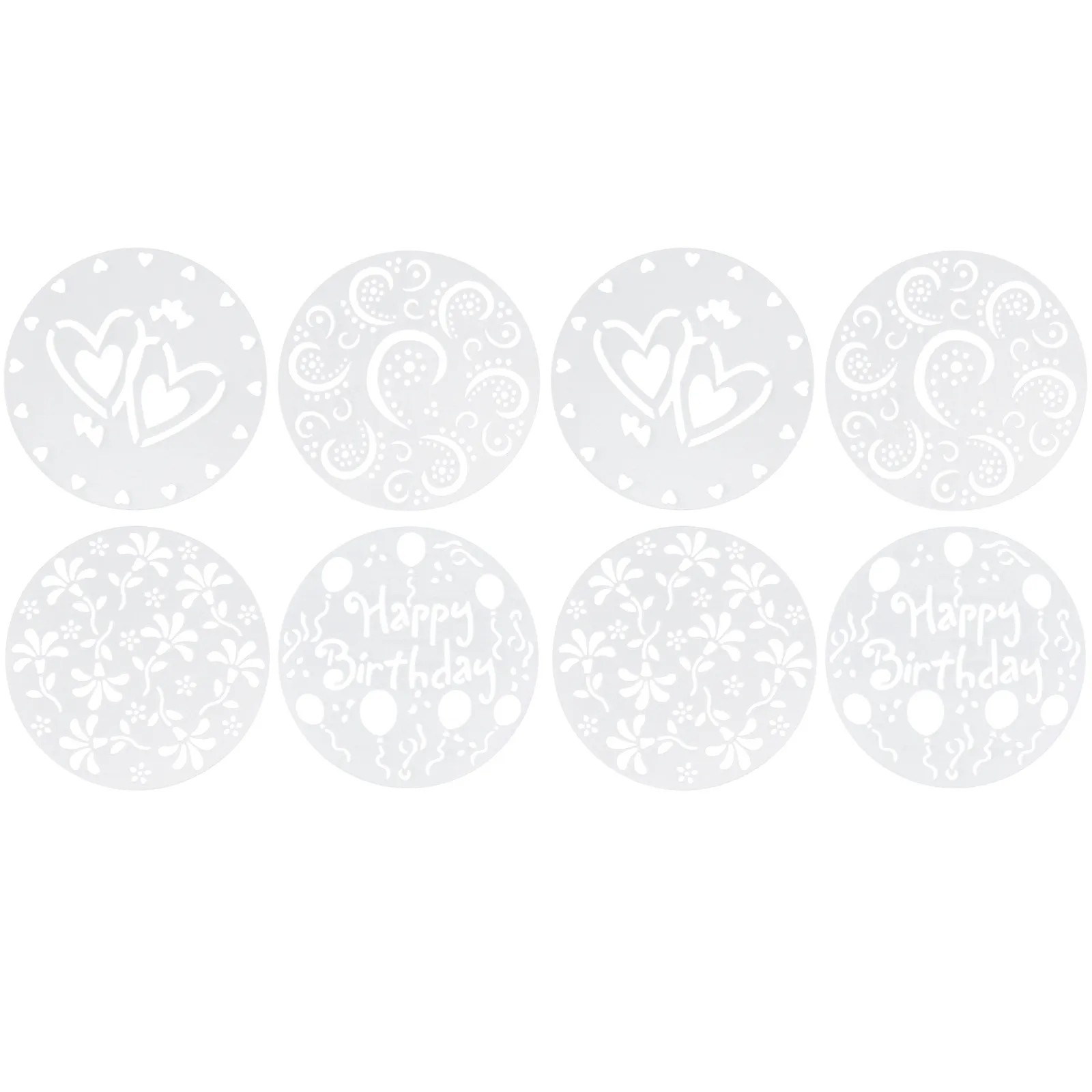 

8Pcs Cake Spray Templates Hollow DIY Stencils Delicate Patterns Coffee Latte Art Mold Cake Baking Decorating Tools Dessert Art