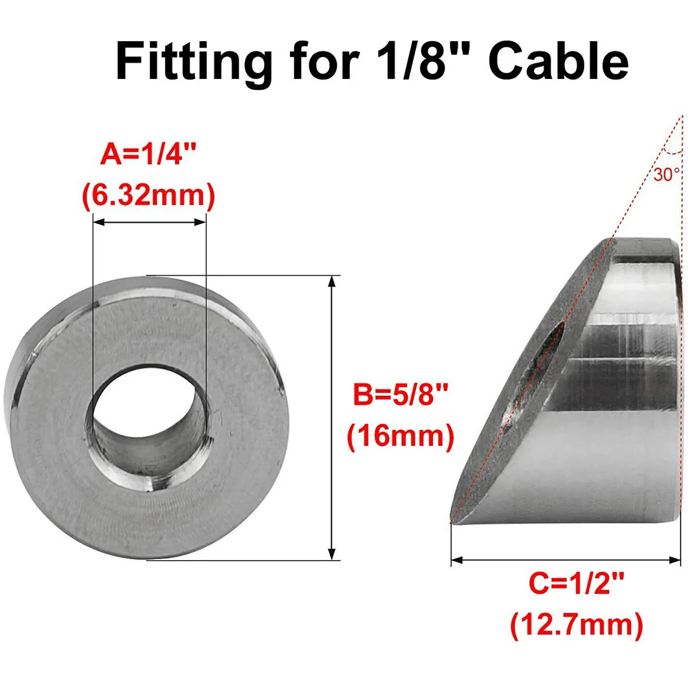 20Pcs Stainless Steel Bevel Washers Wire Rope Inclined Washers Stair Railing Kit Deck Stainless Steel Metal 316 Post Base Angle