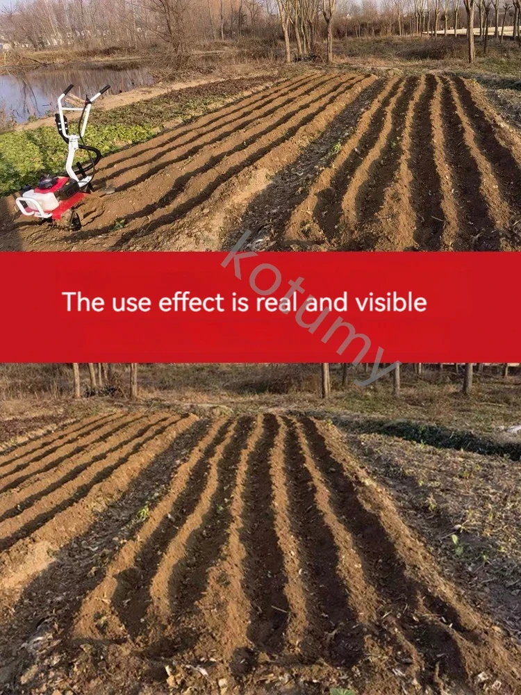 Multifunctional Micro-tillator Small Agricultural Gasoline Rotary Tiller Home Hoe Weeding, Loosen Soil, Open Ditch, Plow