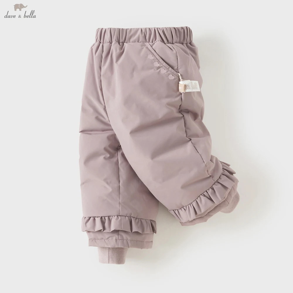 Dave Bella Girls White Duck Down Pants Kids Winter Warm Waterproof Trousers Elastic Waist Casual Ourdoor DB4263770