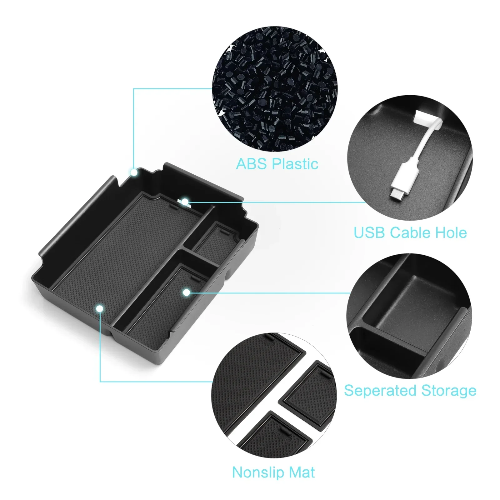 مسند ذراع السيارة صندوق تخزين منظم حافظة وحدة التحكم المركزية إدراج صينية تخزين اكسسوارات السيارات ل BYD SHARK 2024 2025 #6