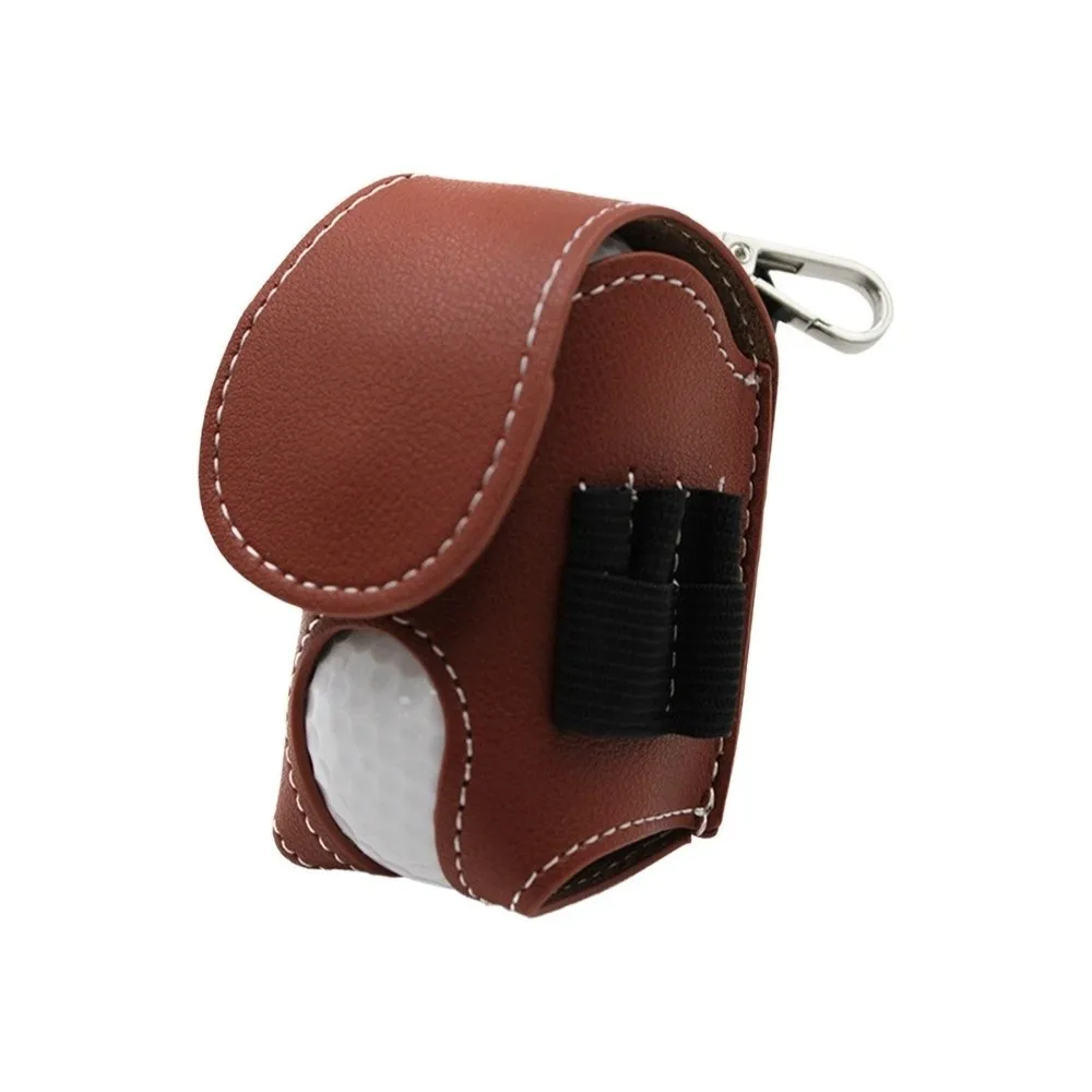

Portable Golf Ball Pouch PU Leather Waterproof Mini Golf Ball Bag Lightweight Metal Buckle Golf Tee Set Bag Sporting Goods
