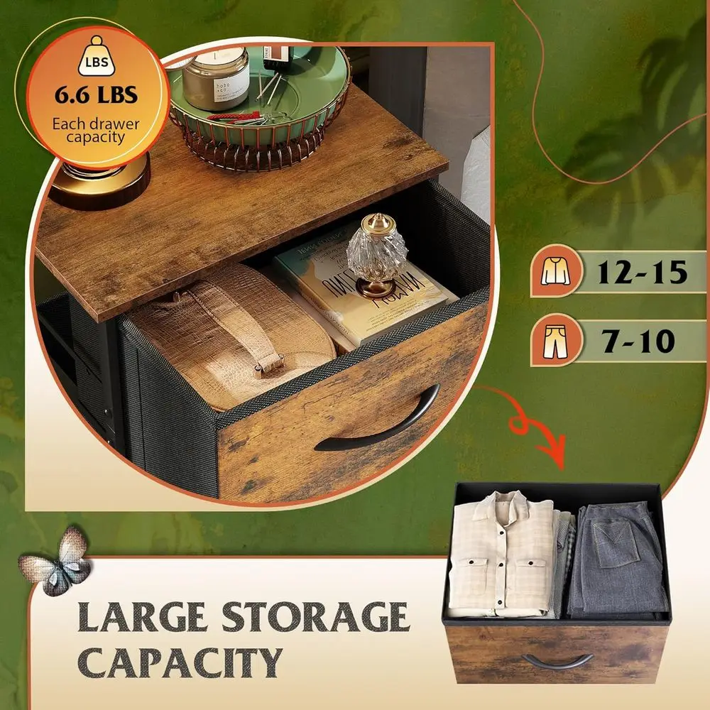 4-Tier Metal Storage Rack with Wooden Top, Rustic Brown, Perfect for Bedroom, Hallway, and Closets