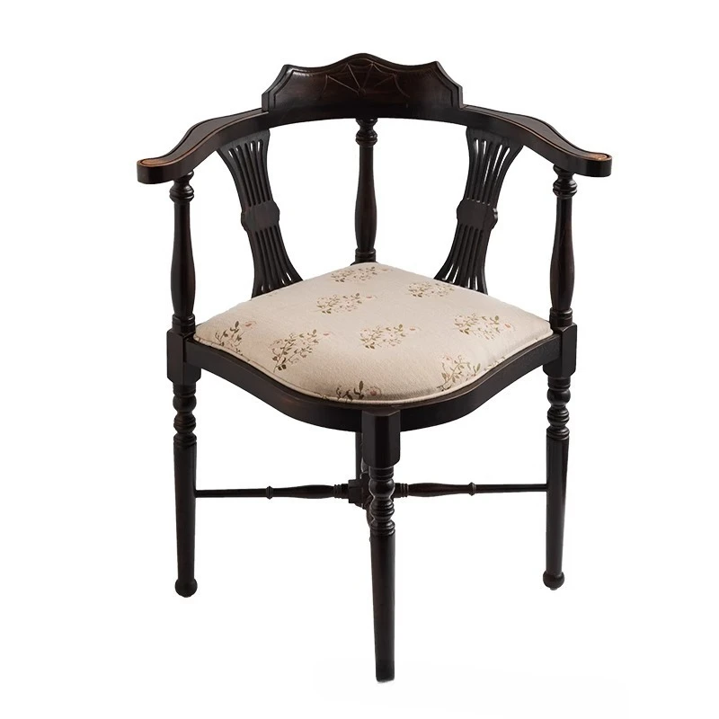 Medieval Home Living Room Balcony Backrest Armrest Triangle Chair Bedroom Dressing Chair