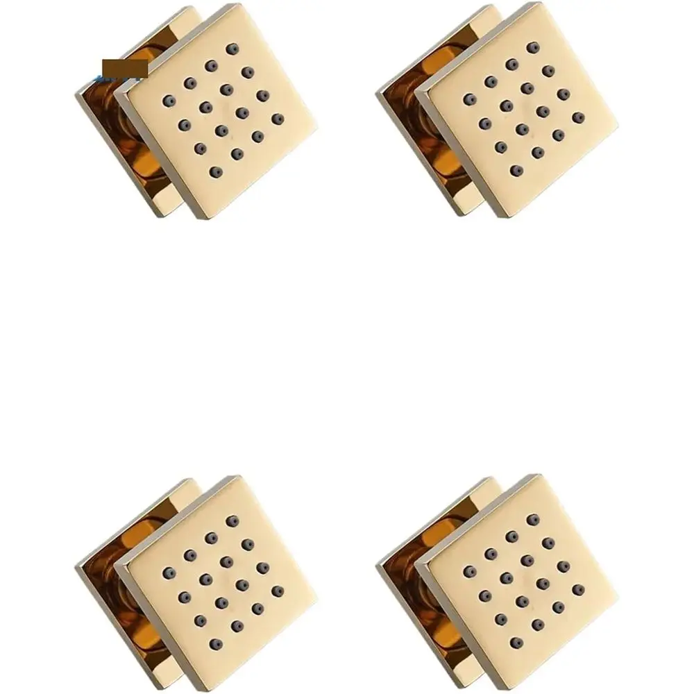 

Golden Square Spa Jets with Concealed Shower Head and 4pc Brass Body Sprays Set