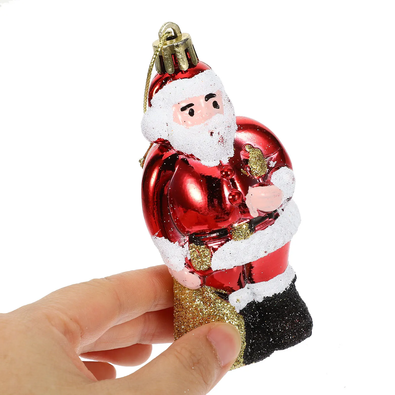 

4Pcs Christmas Santa Claus Hanging Ornaments Plastic Xmas Tree Pendant Holiday Decorations for Xmas Party Home