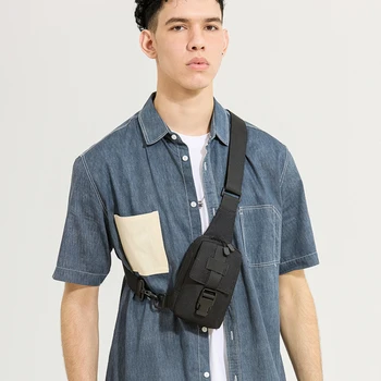 남성용 방수 옥스포드 천 체스트 백, 트렌디한 숄더 크로스바디 폰 백, 캐주얼 스포츠, 소형 배낭 사이클링 허리 지갑, 신제품