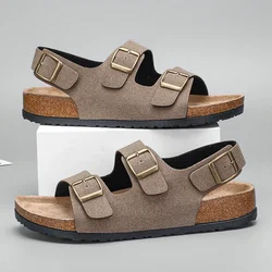 Flat Sandals Mens Shoes 2024 Slippers for Men Height Summer Sandals Sendal Man Luxury Men's Slipper Mens Soft Sandles Slipers