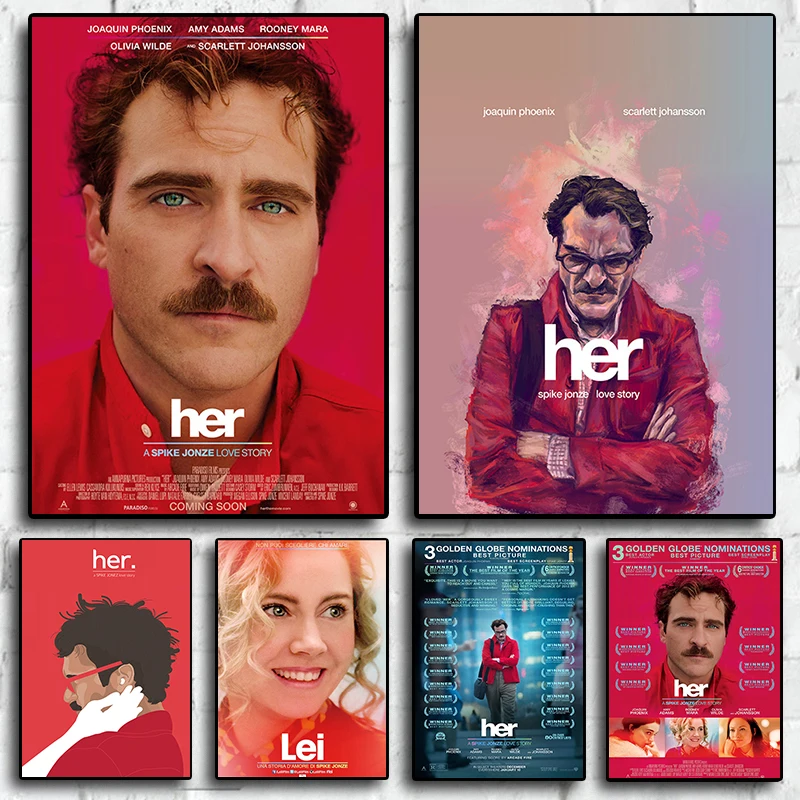 

Her Joaquin Phoenix Classic Movie Quality Wall Art Home Decor Canvas Painting Art Nordic Decoration Bar Cafe Living Room Poster